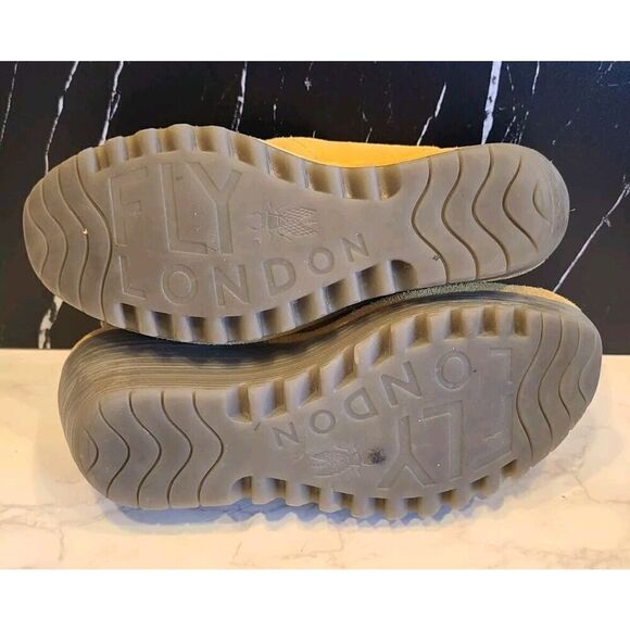 FLY LONDON | Yaffa 2.5"Wedges Sandals Yellow Suede Lace-up EU 38 / US7.5‐8 EUC - Picture 12 of 14